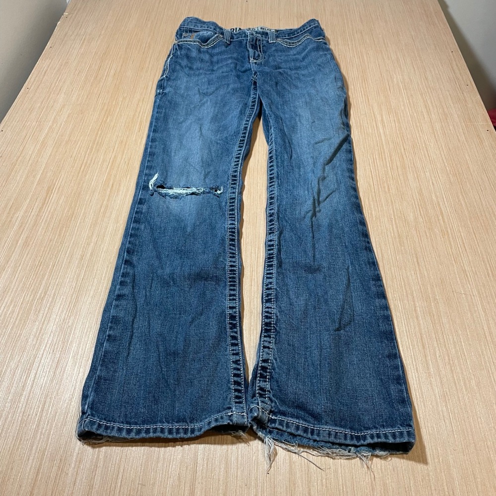 Ariat B4 Relaxed Jeans Women Distressed Bootcut Medium Wash 26x31